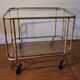 Faux bamboo cocktail trolley bar cart attr. Maison Jansen, France 1950s-60s
