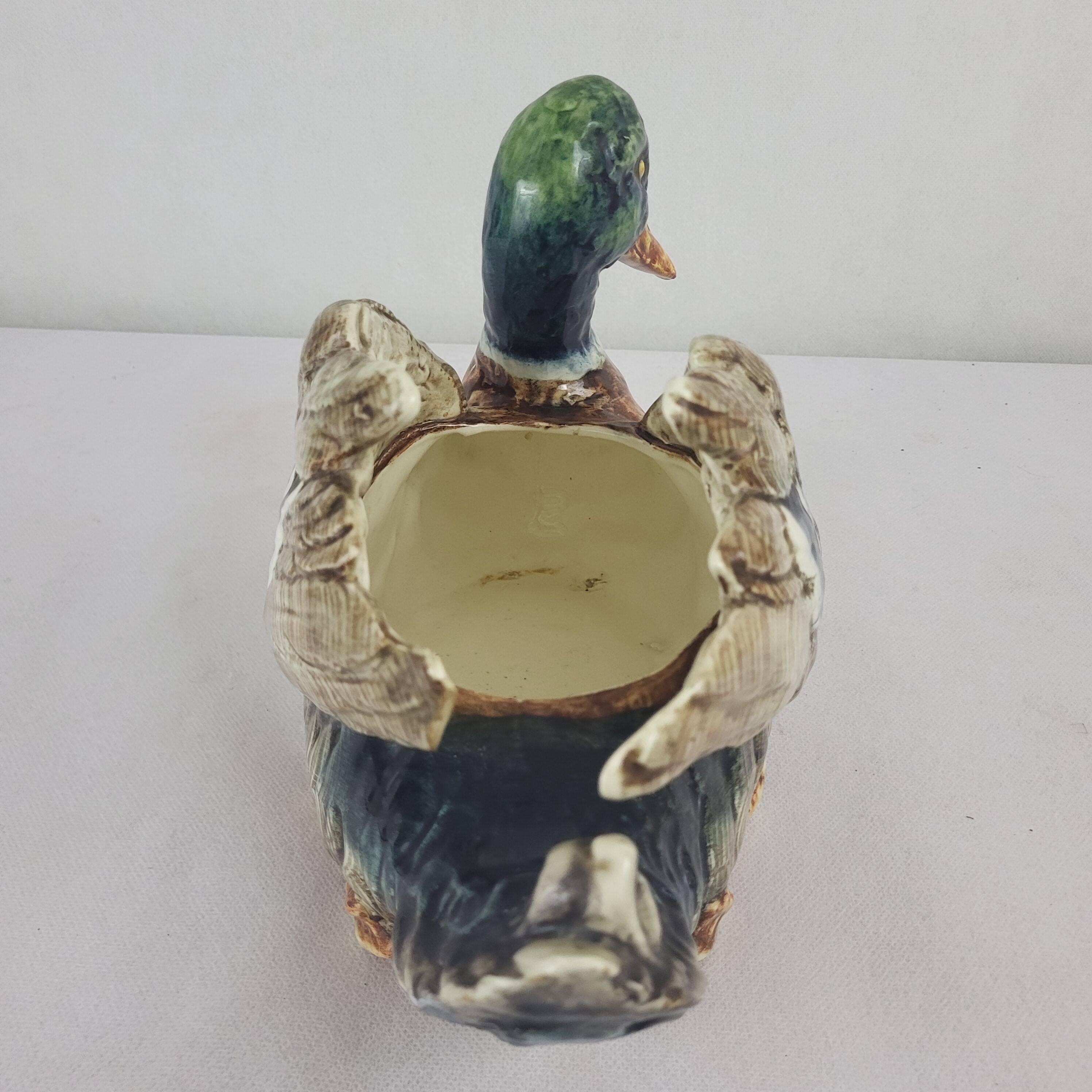 Duck majolica planter, planter, 1900