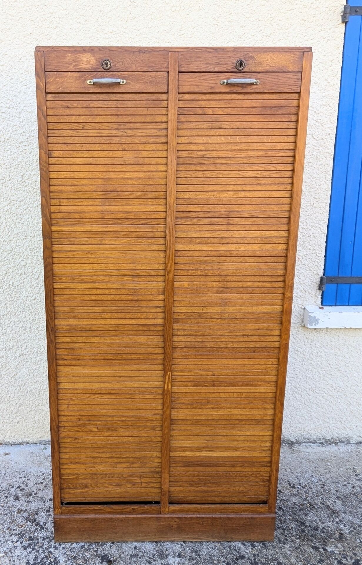 classeur double de bureau en chêne à rideaux Meuble 30 60