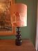 Lampe vintage 70'S avec abat jour en soie