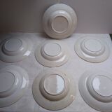 Set de 7 assiettes creuses anciennes décor bleu