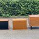 Vintage 1950s smoked glass secretary cabinet