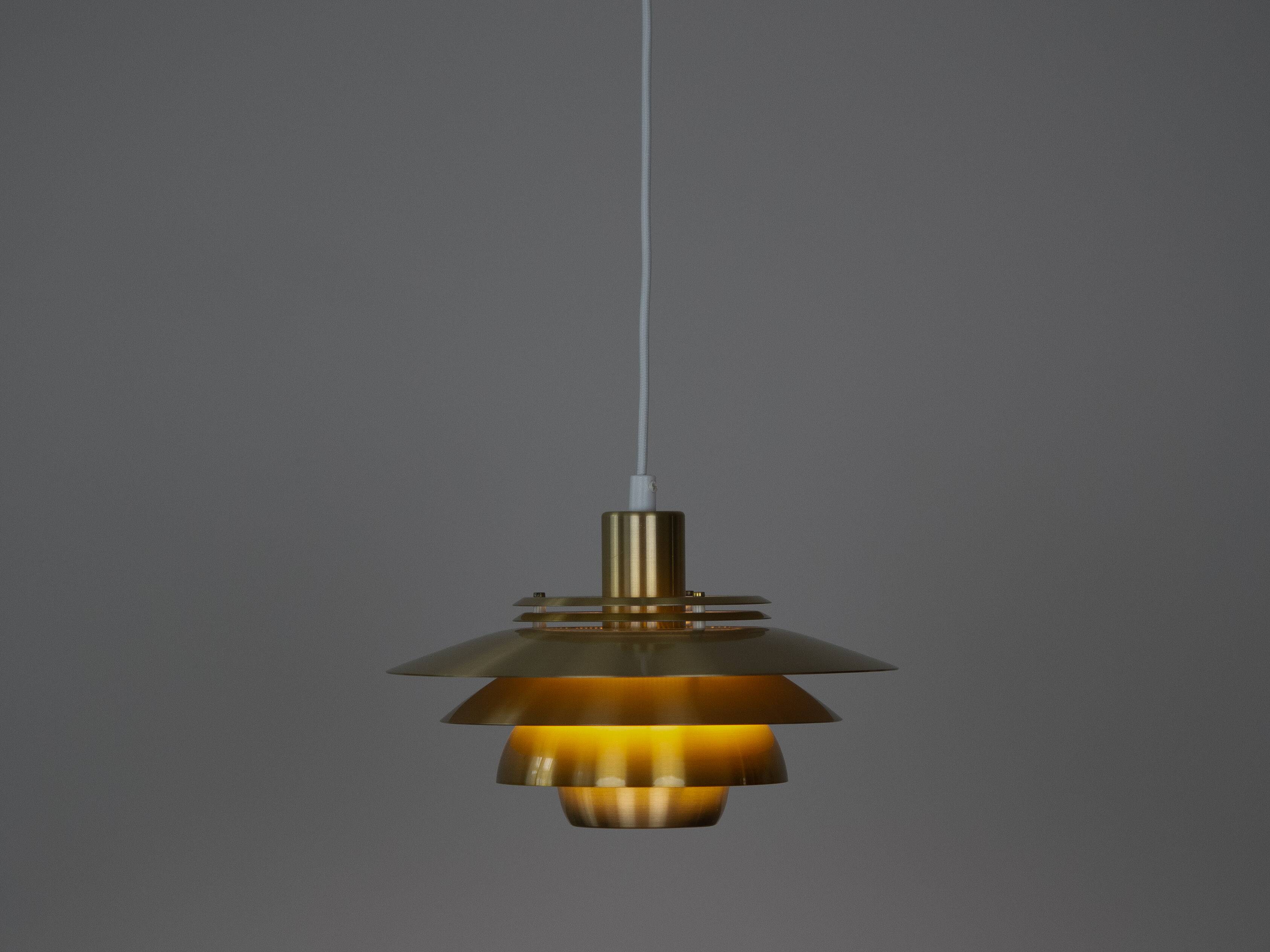 Pair of 2 Danish vintage pendant lamps Dania by Kurt Wiborg