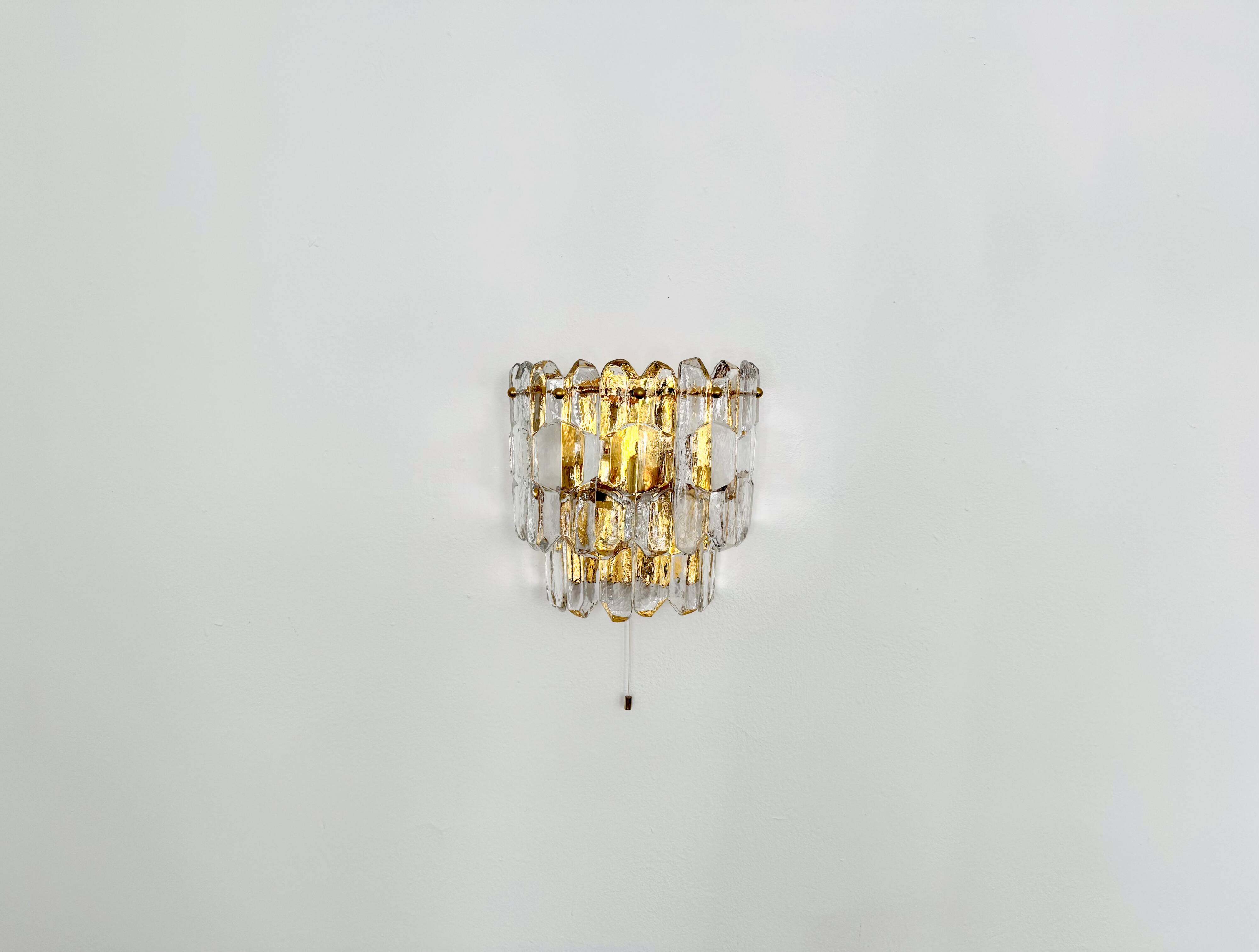 Palazzo Ice Glass Wall Lamp by J.T. Kalmar