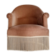 Fauteuil crapaud velours beige doré