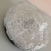 Plafonnier rond en verre bullé  / vintage années 60-70
