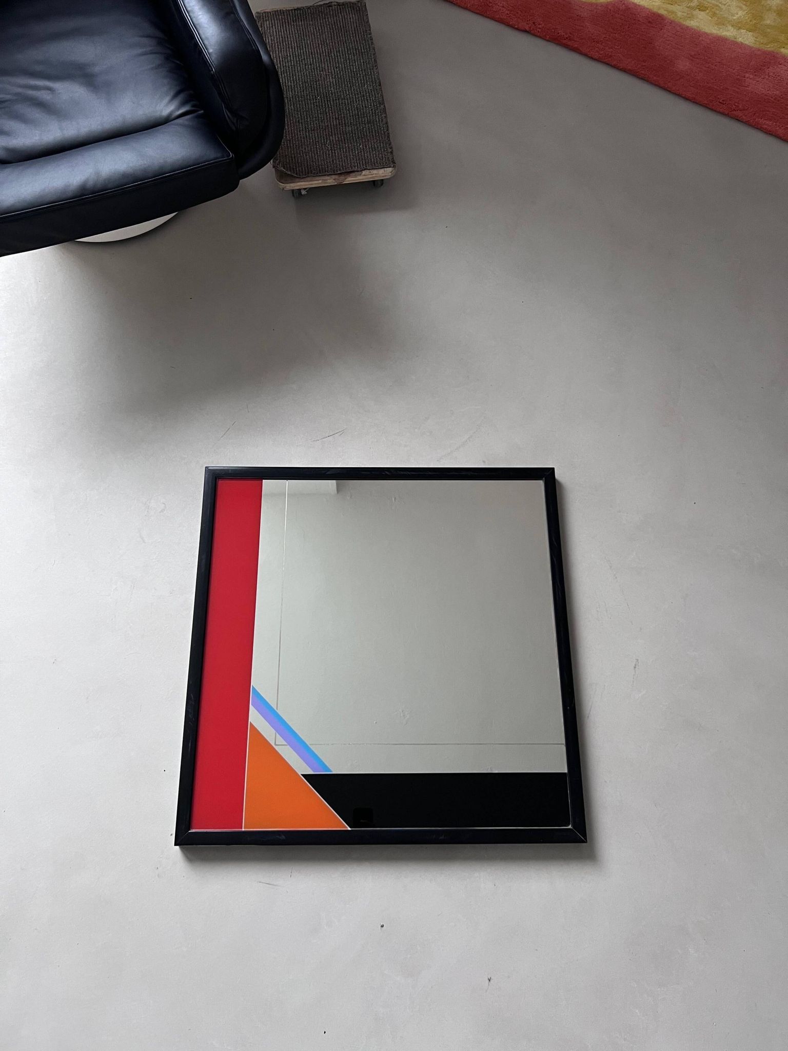 Decorative Art Mirror by Italian artist Eugenio Carmi , Memphis Style , Fun !