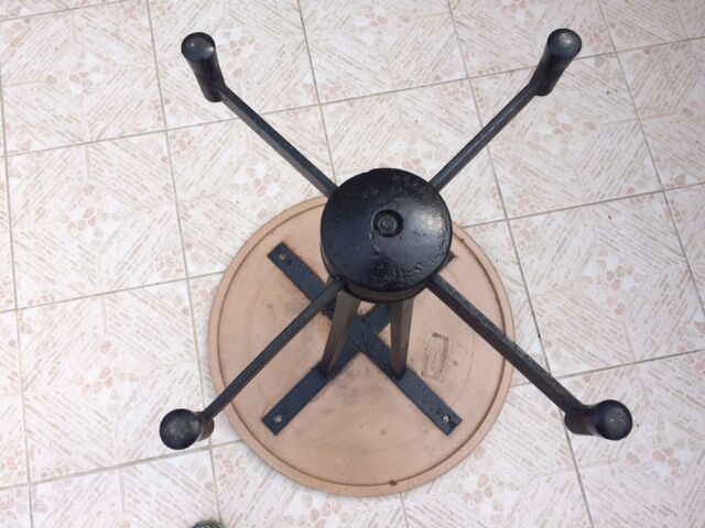 Bistro table with foot vintage cast iron
