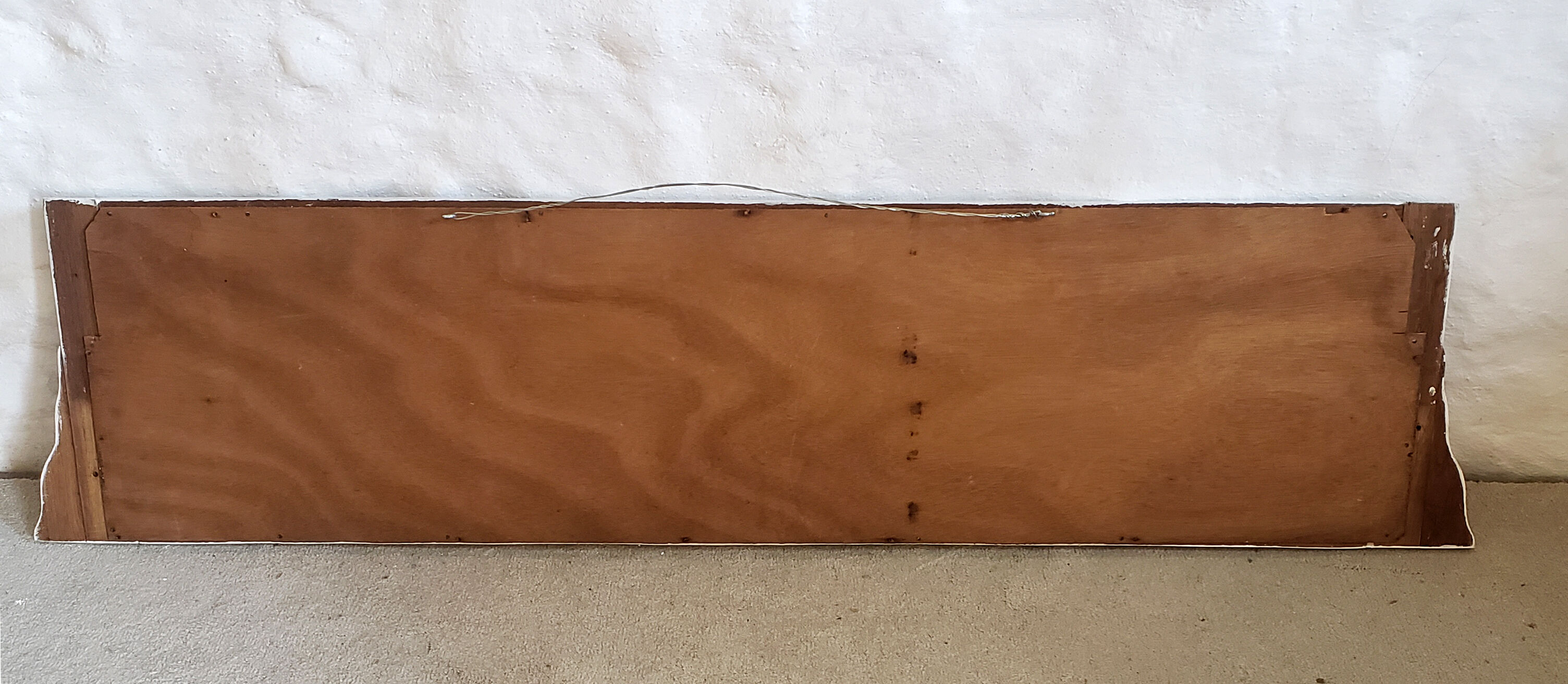 White art-deco mirror 134x32cm