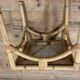 Chaise vintage en rotin et bambou et cuir marron