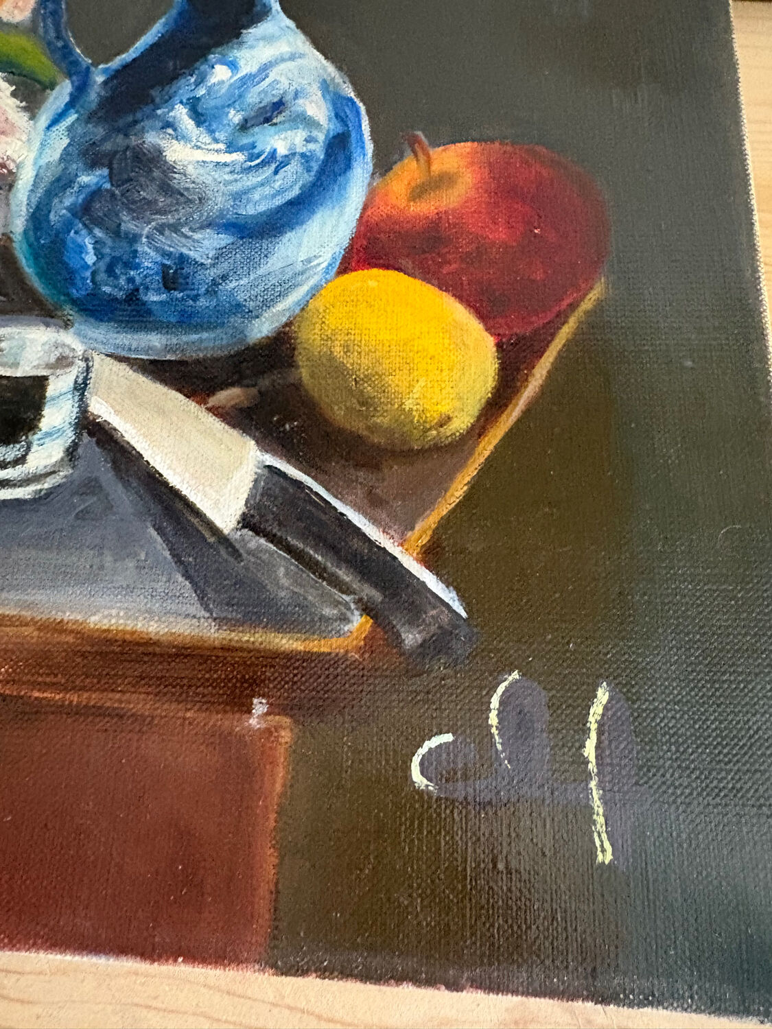 Tableau nature morte, huile sur toile