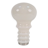 Vintage Space Age Bulb Table Lamp in White Glass, Germany, 1970s