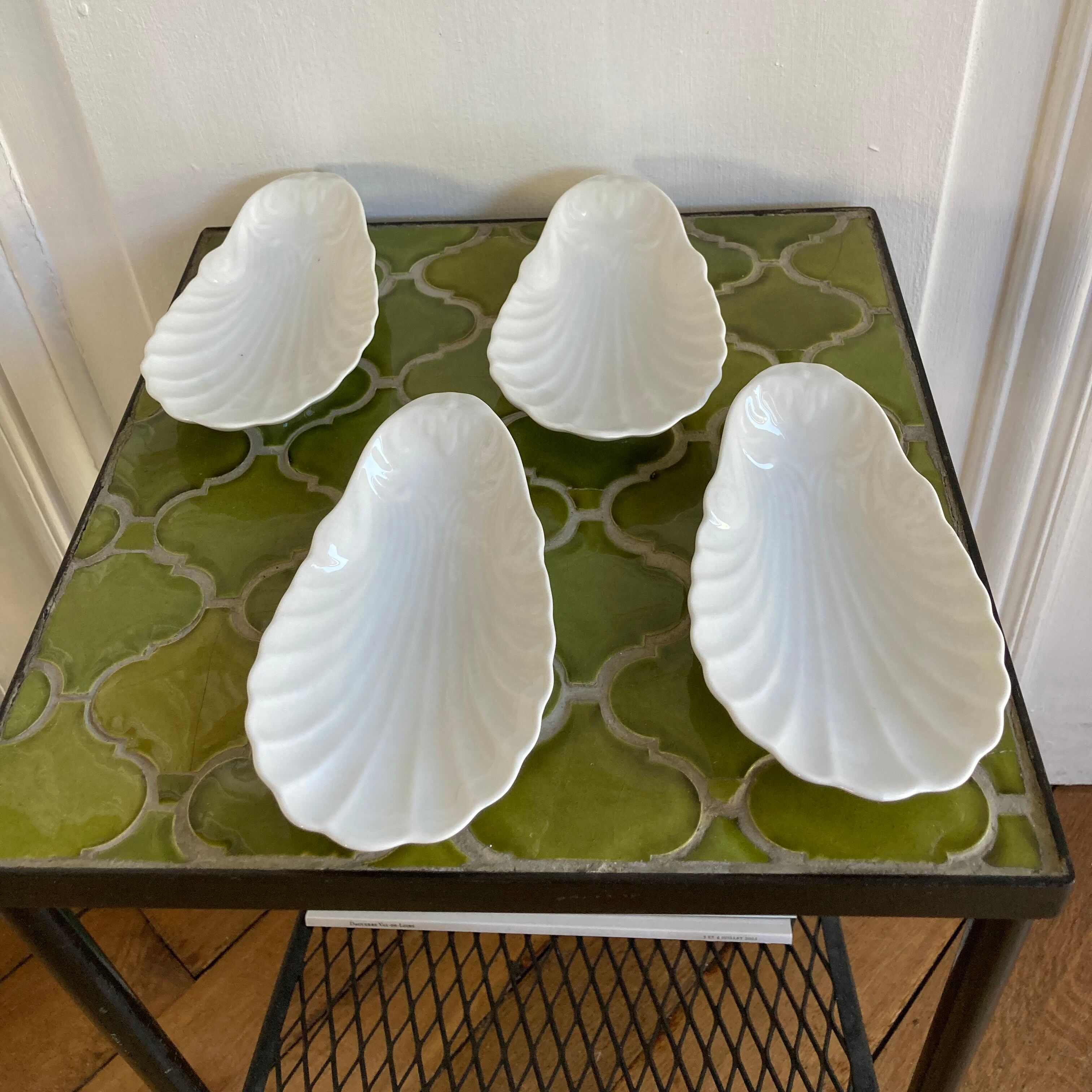 Antique porcelain cups scallops