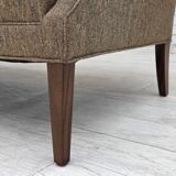 Années 1960, canapé 3 places danois, laine d'ameublement, bois de teck.