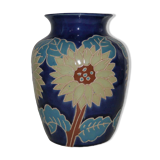 Vase ancien en céramique années 50's fleurs