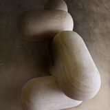 Sculptural and Organic Stools Made of Travertine Marble by Pepe Guerrero