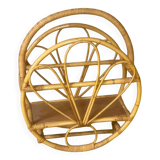 Vintage rattan magazine rack