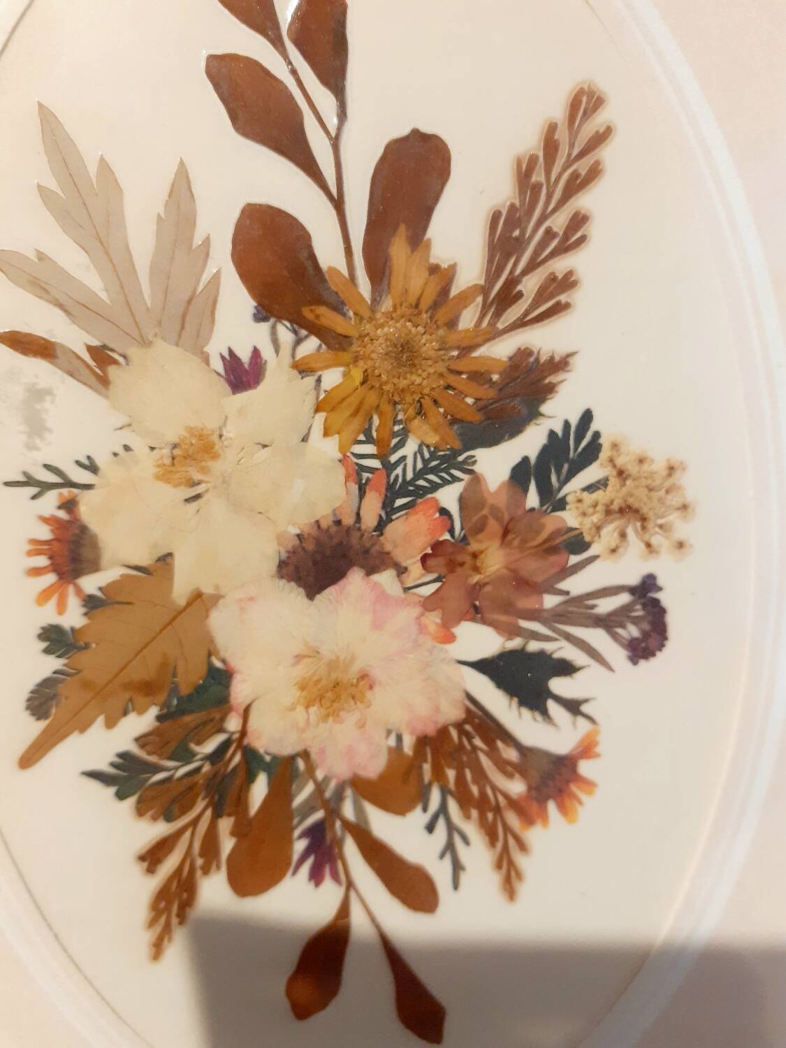 Bouquet frame of dried flowers