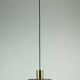 1960s 70s glashuette limburg PENDANT LAMP clear glass shade and brass