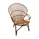 60's rattan fan chair