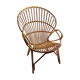 60's rattan fan chair
