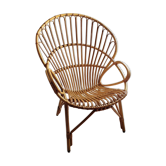 60's rattan fan chair