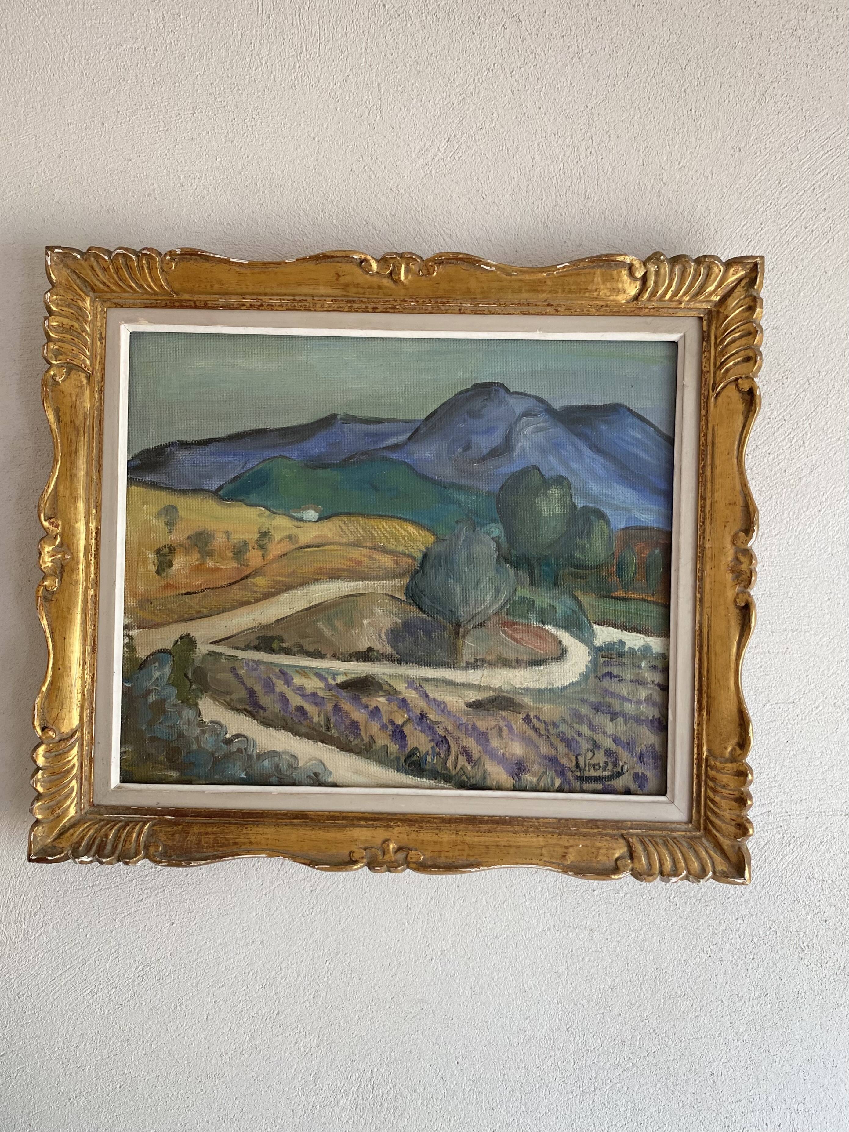 Provence oil from the 1950s under glass