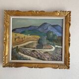 Provence oil from the 1950s under glass