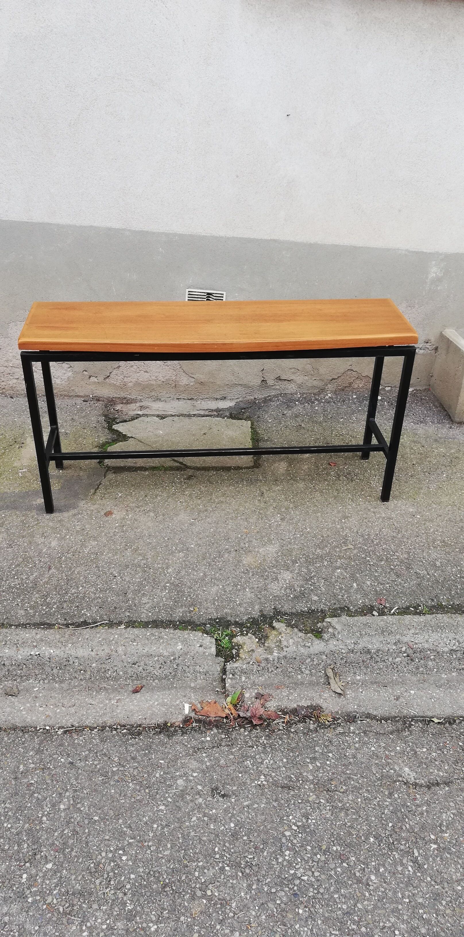 Vintage metal and wood console