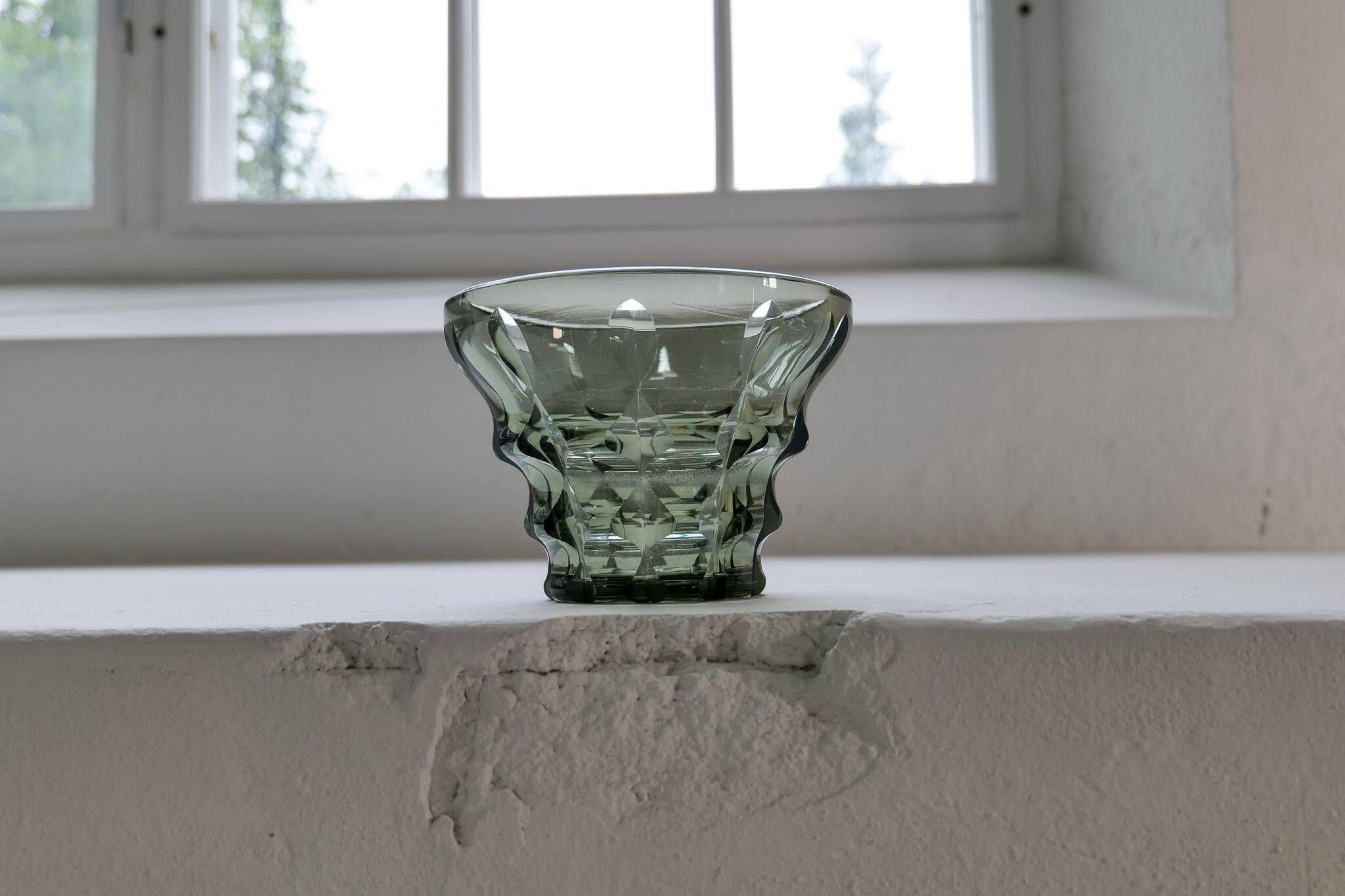 Bol en verre Art déco Suède 1930s