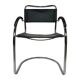 Set of 4 bauhaus cantilever chairs black leather and chrome design