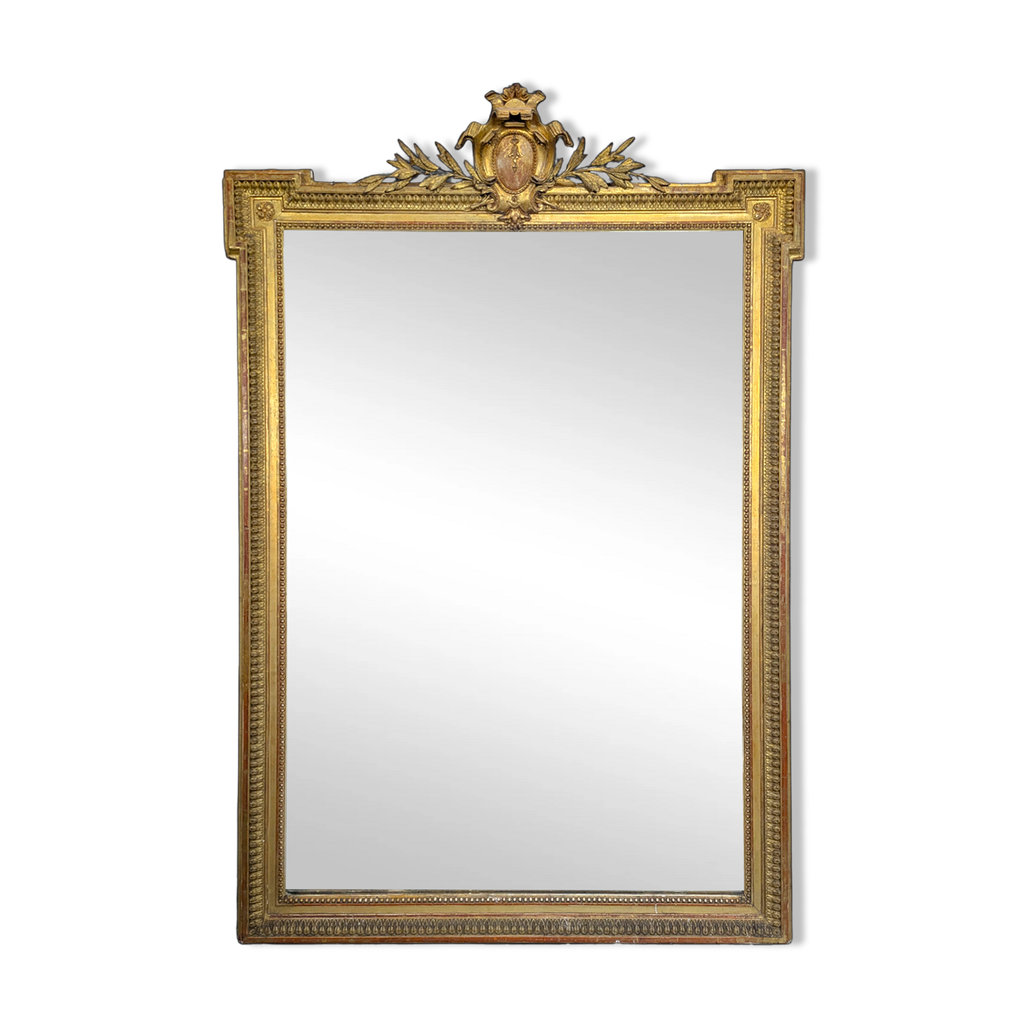 Large stucco and gilded wood mirror from the Napoléon III period.