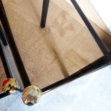 2 glass and chrome side tables, glass and metal coffee tables