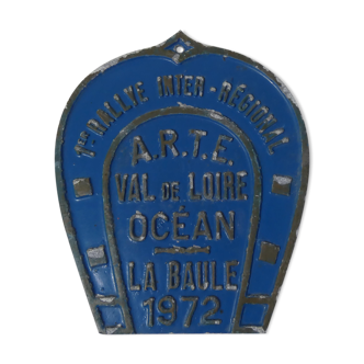 Ancienne plaque de concours hippique équestre rallye la baule 1972