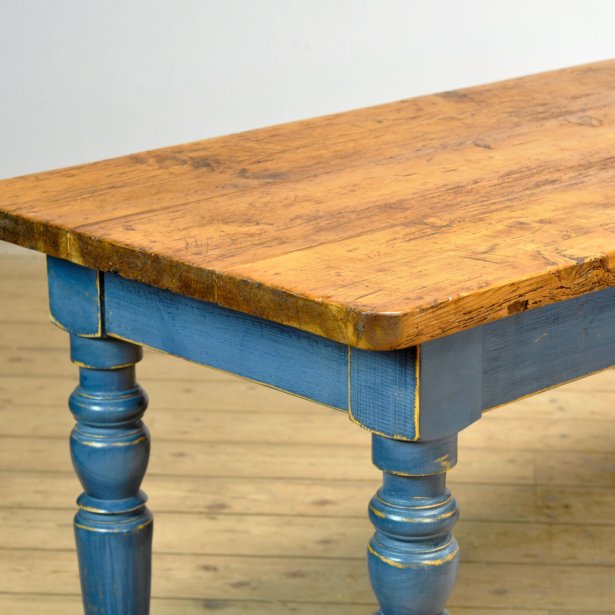 Pine table with old top