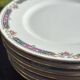 Set of 6 dessert plates in Limoges porcelain, Bernardaud & Co, dec