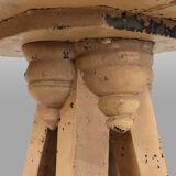 Industrial painted wooden tripod Console with rich patina, France 1900s