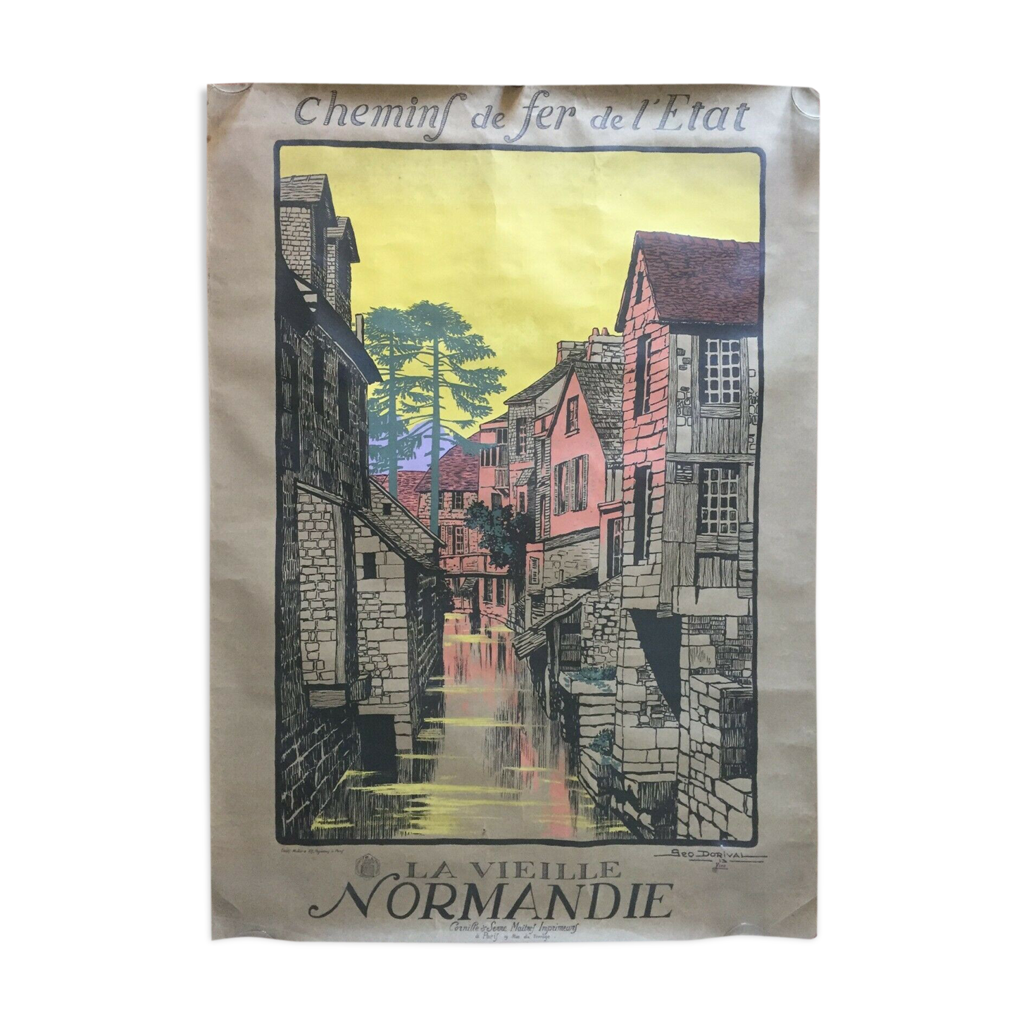 Original tourist poster "Old Normandy" 75x105cm 1913