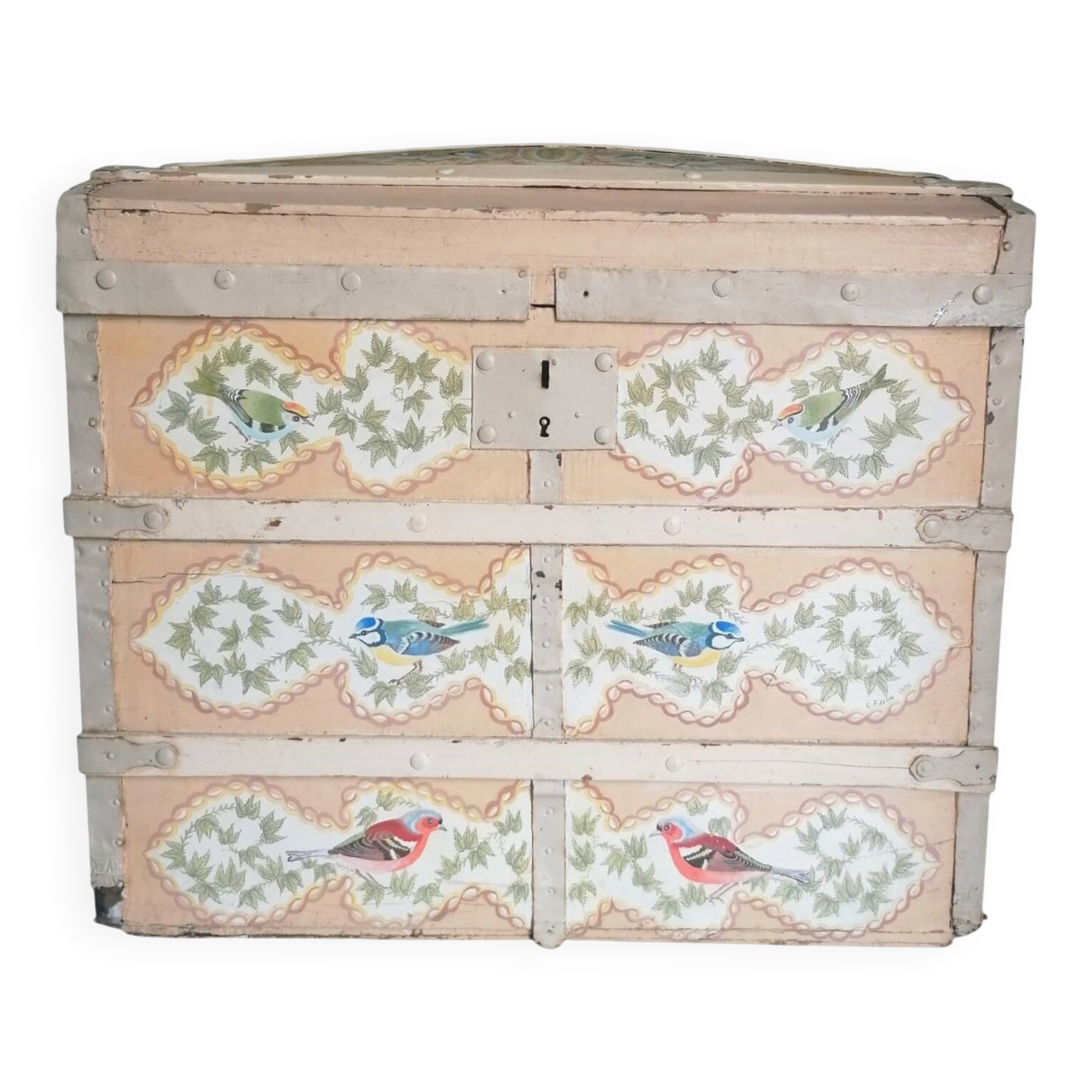 Painted wooden mallet birds