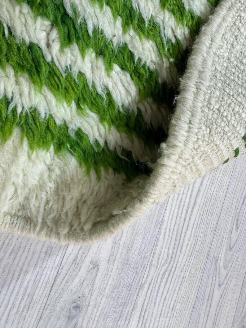 Handmade green Beni Ouraine rug