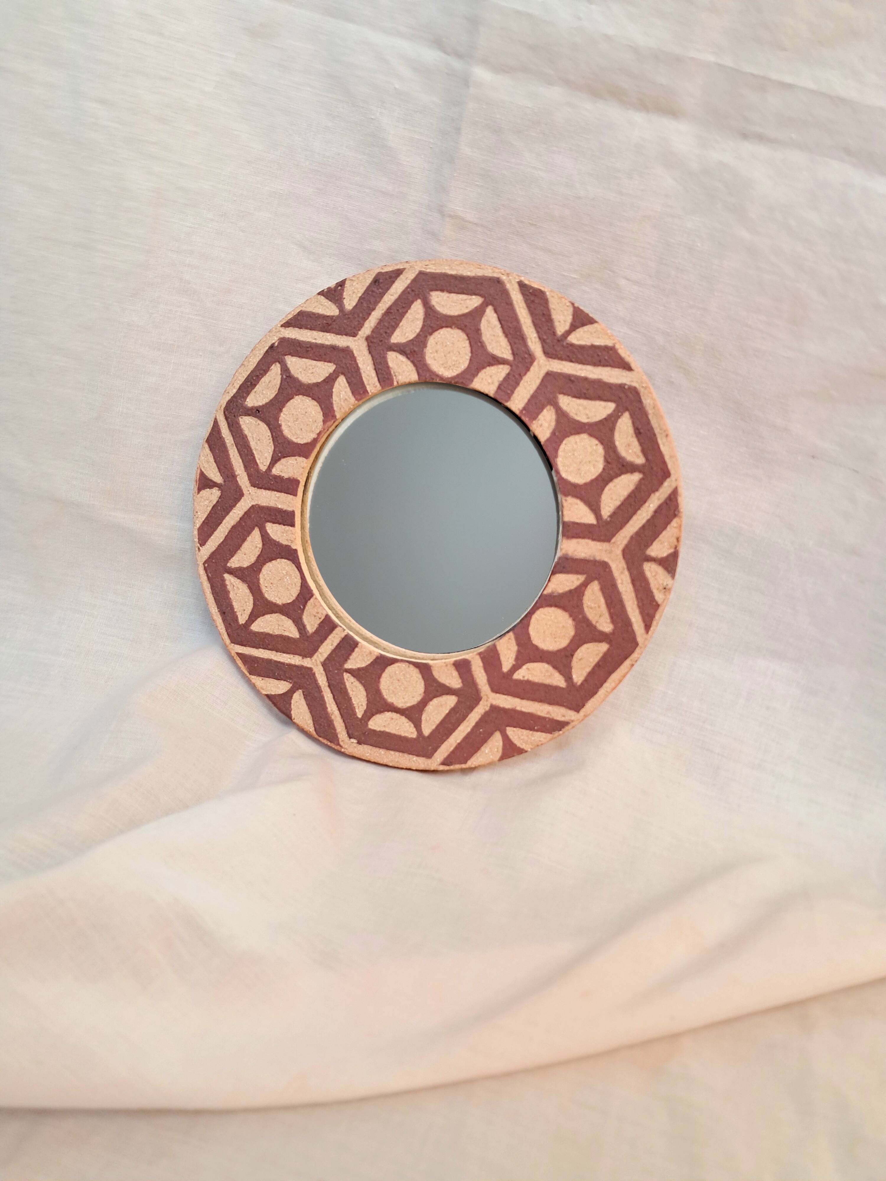 Sgraffito decorative mirror