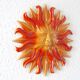 Orange and yellow ceramic wall sun, 70s