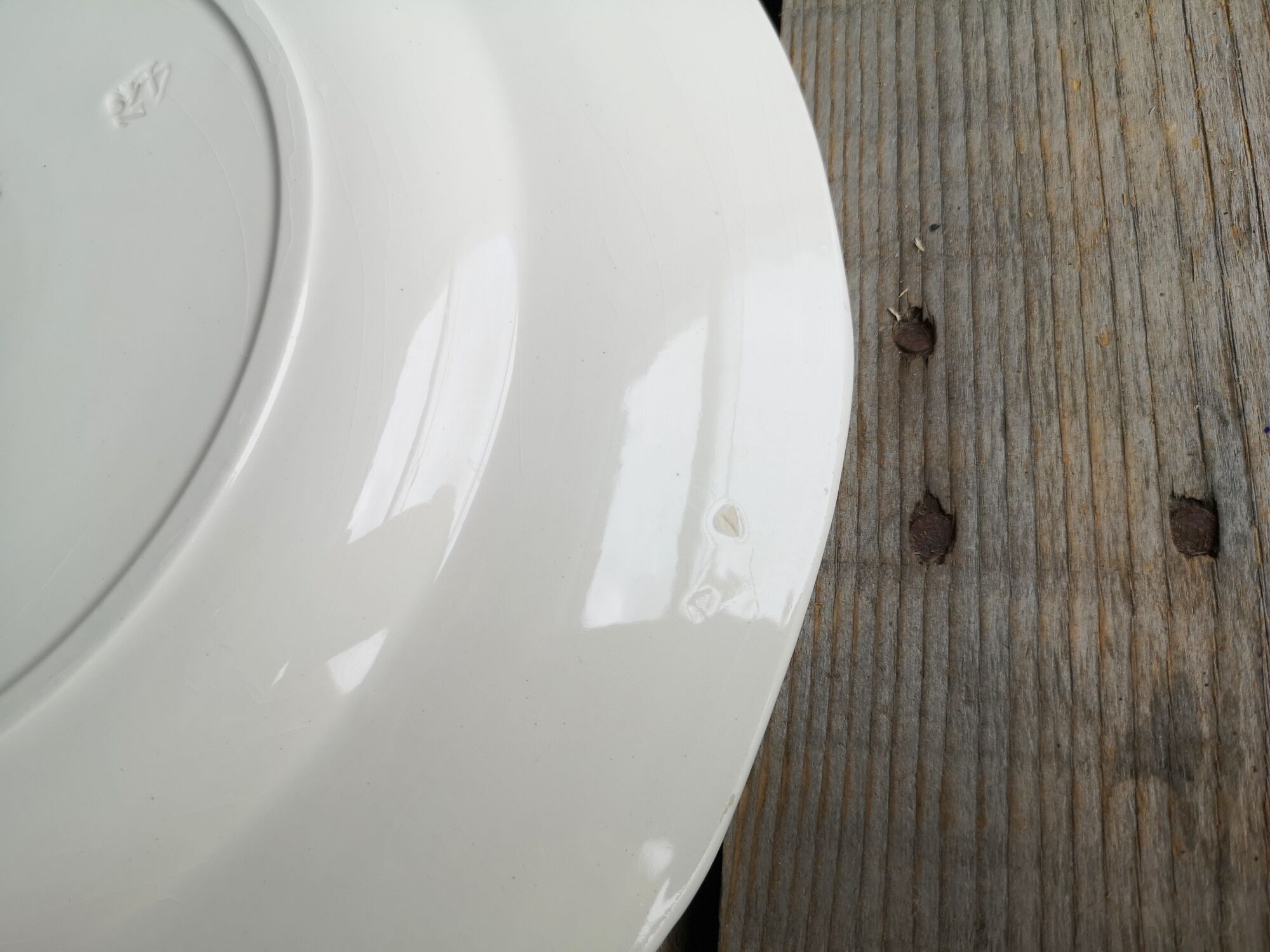 Old Round Plate in Ceramics by Digoin Sarreguemines Model Bastia