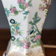 Chinese porcelain lamp mid-twentieth floral decoration wood support