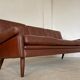 Danish mid-century Svend Skipper cognac 3 person sofa 1960s