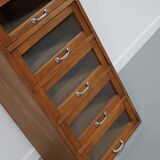 Vintage German Beech / Oak Haberdashery Shop Cabinet / Vitrine, 1950s