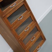 Vitrine de mercerie allemande vintage en hêtre et chêne, années 1950