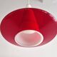 Suspension en verre rouge et opalin, années 1960
