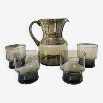 Carafe et verres années 70