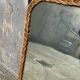 Antique mirror in rattan and wood shape mirror vintage braided wicker